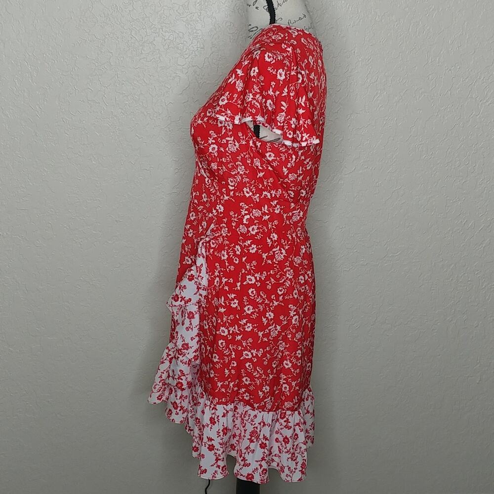 Vince Camuto Floral Dress with Ruffle Accents Size 6 - Picture 2 of 6